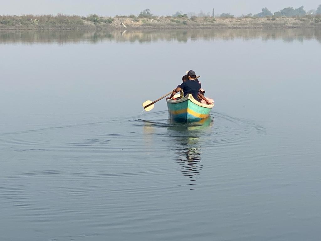 Rowing on the lake
